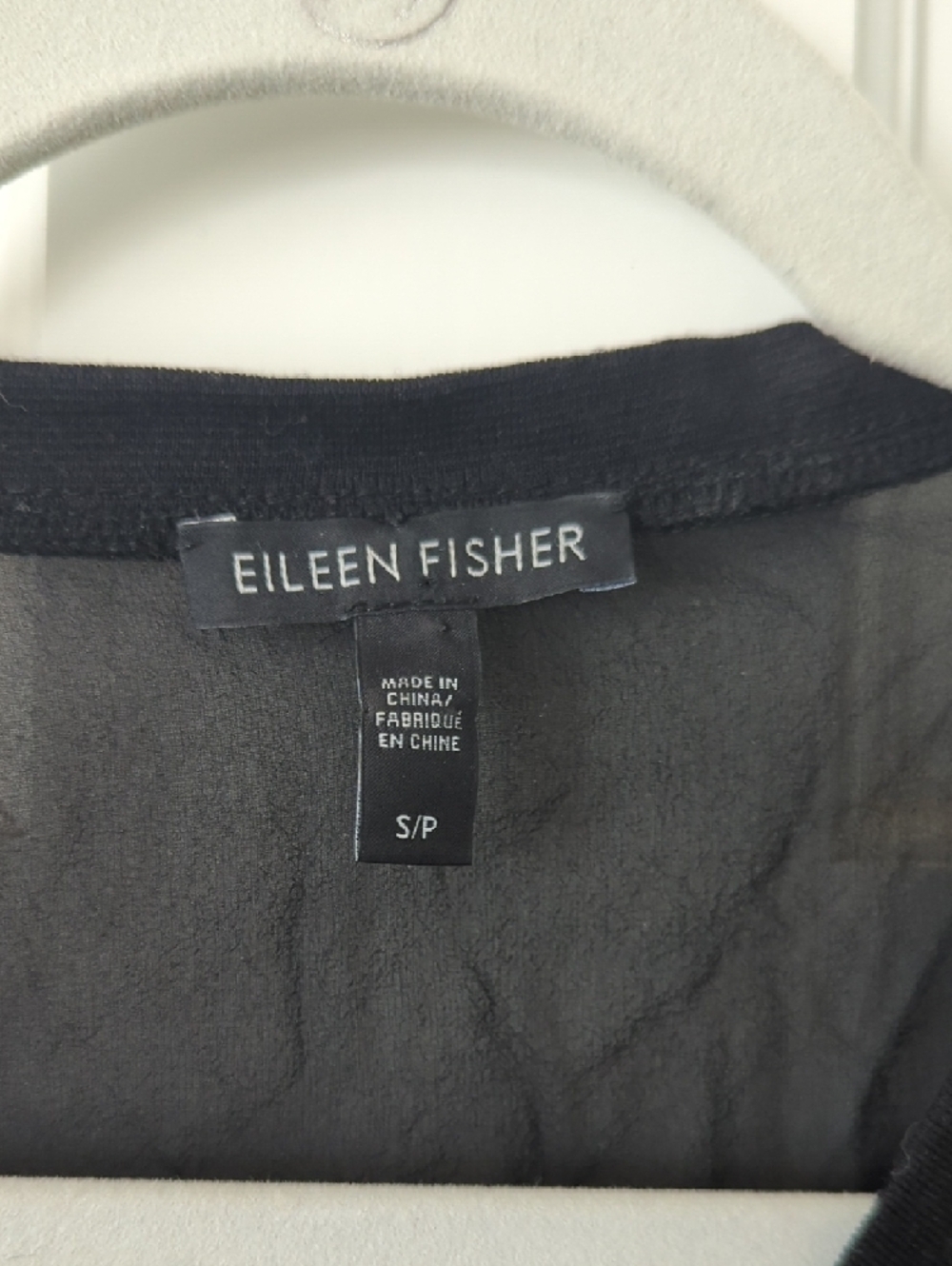 Eileen Fisher Black Lightweight Sheer Tunic Top - Picture 2 of 6